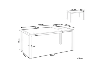 Renton Matbord Förlängningsbart 120-160x80 cm - Svart - Möbler - Bord & matgrupp - Matbord & köksbord