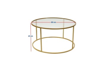 Retzow Soffbord 80 cm - Guld/Transparent - Möbler - Bord & matgrupp - Soffbord