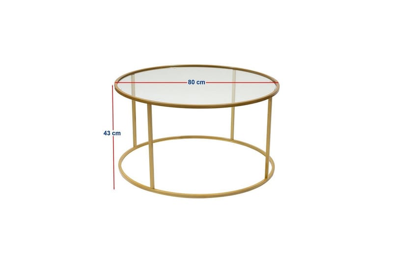 Retzow Soffbord 80 cm - Guld/Transparent - Möbler - Bord & matgrupp - Soffbord