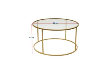 Retzow Soffbord 80 cm - Guld/Transparent - Möbler - Bord & matgrupp - Soffbord