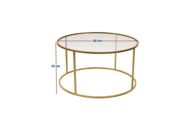 Retzow Soffbord 80 cm - Guld/Transparent - Möbler - Bord & matgrupp - Soffbord