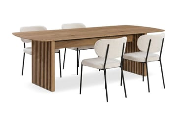 Richeto Matbord 180 cm med 4 st Gemmiano Stolar i Teddy - Ek - Möbler - Bord & matgrupp - Matgrupp