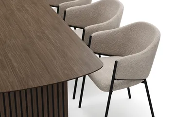 Richeto Matbord 180 cm med 6 Filip Matstolar - Rökt ek / Taupe Bouclé - Möbler - Bord & matgrupp - Matgrupp