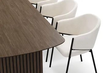 Richeto Matbord 180 cm med 6 Filip Matstolar - Rökt ek / Vit Bouclé - Möbler - Bord & matgrupp - Matgrupp