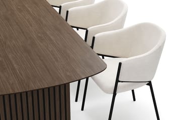 Richeto Matbord 180 cm med 6 Filip Matstolar - Rökt ek / Vit Bouclé - Möbler - Bord & matgrupp - Matgrupp