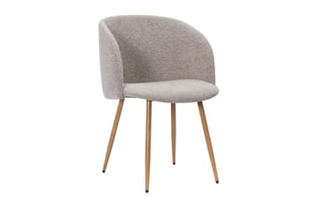 Richeto Matbord 180 cm med 6 Greya Matstolar med armstöd - Naturlig finish / Greige Bouclé / Metallben Ek - Möbler - Bord & matgrupp - Matgrupp