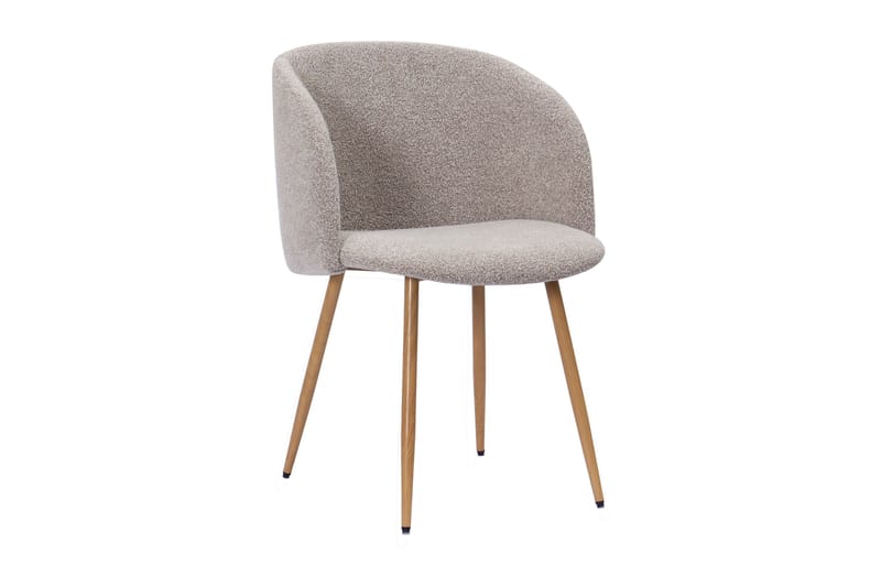 Richeto Matbord 180 cm med 6 Greya Matstolar med armstöd - Naturlig finish / Greige Bouclé / Metallben Ek - Möbler - Bord & matgrupp - Matgrupp