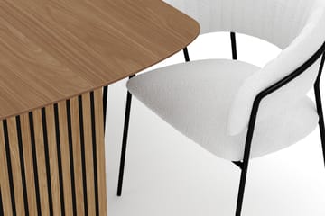 Richeto Matbord 180 cm med 6 Karol Matstolar - Naturlig finish / Vit Bouclé - Möbler - Bord & matgrupp - Matgrupp