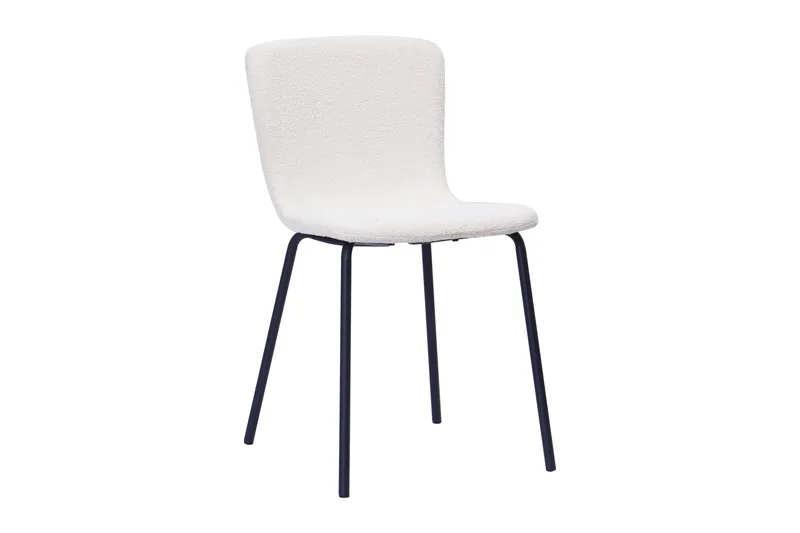 Richeto Matbord 180 cm med 6 Katy Matstolar - Naturlig finish / Vit Bouclé / Metallben Svart - Möbler - Bord & matgrupp - Matgrupp