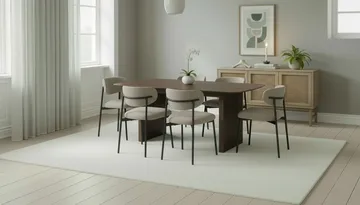 Richeto Matbord 180 cm med 6 Lucy Matstolar - Rökt ek / Greige Bouclé - Möbler - Bord & matgrupp - Matgrupp