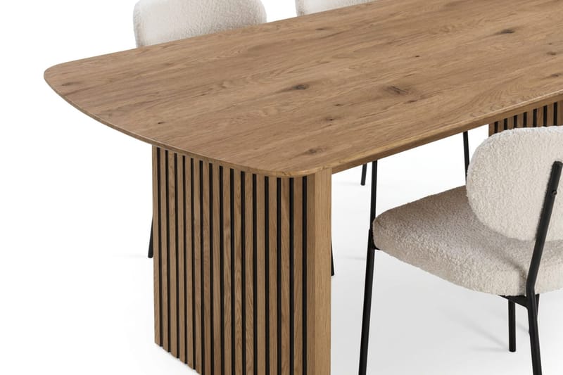Richeto Matbord 180 cm med 6 st Gemmiano Stolar i Teddy - Brun, Vit - Möbler - Bord & matgrupp - Matgrupp