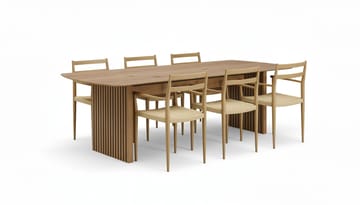 Richeto Matbord 180 cm med 6 st Jamna Karmstolar - Brun - Möbler - Bord & matgrupp - Matgrupp