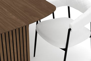 Richeto Matbord 180 cm med 6 Velma Matstolar - Rökt ek / Vit Bouclé - Möbler - Bord & matgrupp - Matgrupp