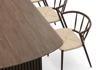 Richeto Matbord 180 cm med 6 Winston Matstolar - Rökt ek / Beige / Metallben Rökt ek - Möbler - Bord & matgrupp - Matgrupp