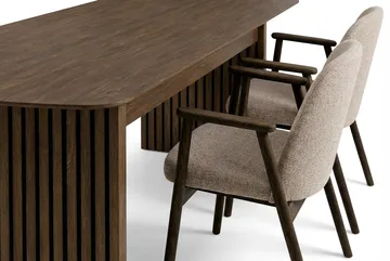 Richeto Matbord 180 cm Rökt Ek med 4 Reciclar Matstolar - Rökt ek/Greige - Möbler - Bord & matgrupp - Matgrupp