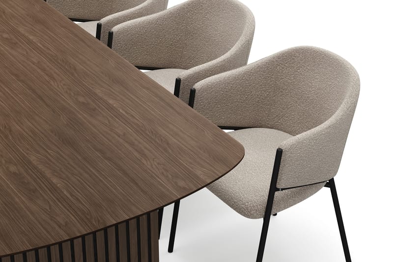 Richeto Matbord 210 cm med 6 Filip Matstolar - Rökt ek / Taupe Bouclé - Möbler - Bord & matgrupp - Matgrupp