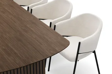 Richeto Matbord 210 cm med 6 Filip Matstolar - Rökt ek / Vit Bouclé - Möbler - Bord & matgrupp - Matgrupp