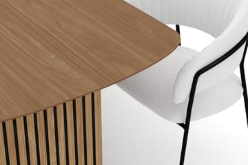 Richeto Matbord 210 cm med 6 Karol Matstolar - Naturlig finish / Vit Bouclé - Möbler - Bord & matgrupp - Matgrupp