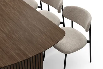 Richeto Matbord 210 cm med 6 Lucy Matstolar - Rökt ek / Greige Bouclé - Möbler - Bord & matgrupp - Matgrupp