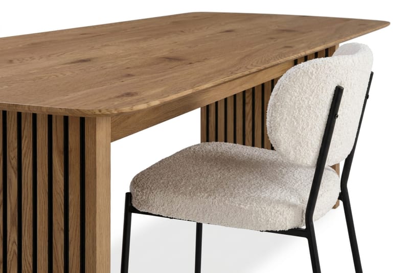 Richeto Matbord 210 cm med 6 st Gemmiano Stolar i Teddy - Ek - Möbler - Bord & matgrupp - Matgrupp