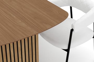 Richeto Matbord 210 cm med 6 Velma Matstolar - Naturlig finish / Vit Bouclé - Möbler - Bord & matgrupp - Matgrupp