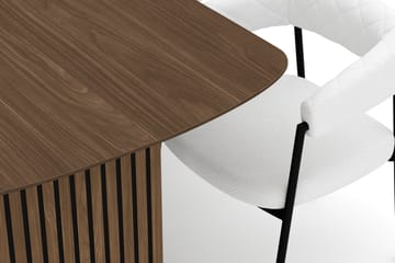 Richeto Matbord 210 cm med 6 Velma Matstolar - Rökt ek / Vit Bouclé - Möbler - Bord & matgrupp - Matgrupp