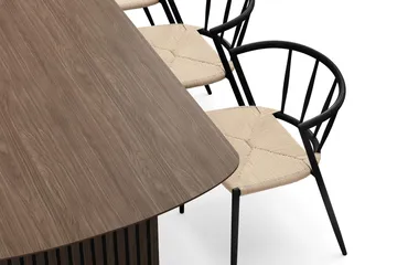 Richeto Matbord 210 cm med 6 Winston Matstolar - Rökt ek / Beige / Metallben Svart - Möbler - Bord & matgrupp - Matgrupp