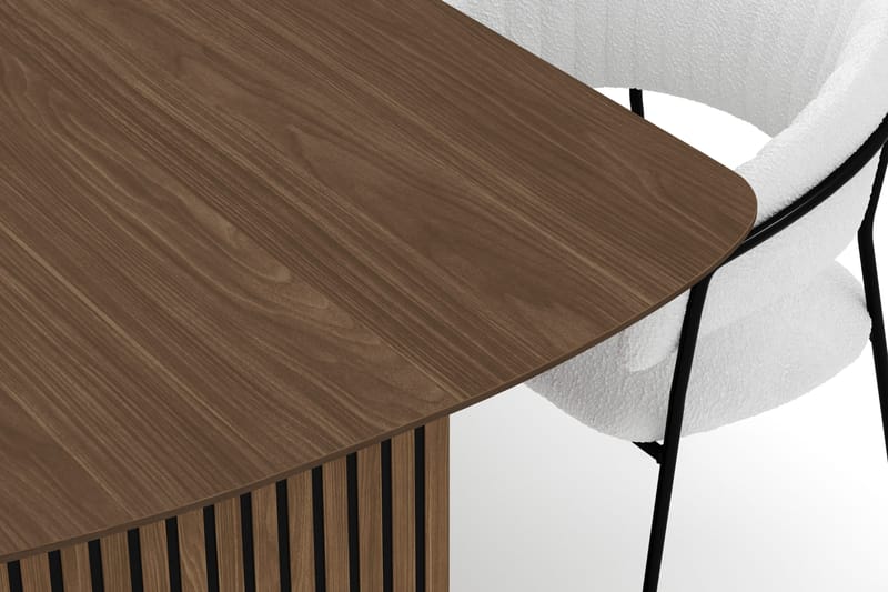 Richeto Matbord 240 cm med 6 Karol Matstolar - Rökt ek / Vit Bouclé - Möbler - Bord & matgrupp - Matgrupp