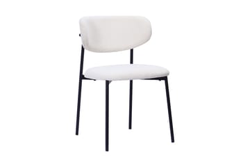 Richeto Matbord 240 cm med 6 Lucy Matstolar - Naturlig finish / Vit Bouclé / Metallben Svart - Möbler - Bord & matgrupp - Matgrupp