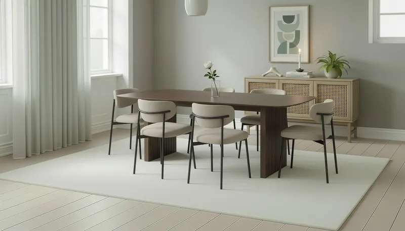 Richeto Matbord 240 cm med 6 Lucy Matstolar - Rökt ek / Greige Bouclé - Möbler - Bord & matgrupp - Matgrupp