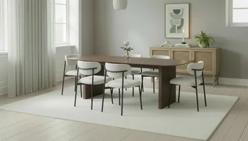 Richeto Matbord 240 cm med 6 Lucy Matstolar - Rökt ek / Vit Bouclé - Möbler - Bord & matgrupp - Matgrupp