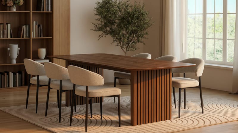 Richeto Matbord 240 cm med 6 Sawako Stolar - Ek - Möbler - Bord & matgrupp - Matgrupp