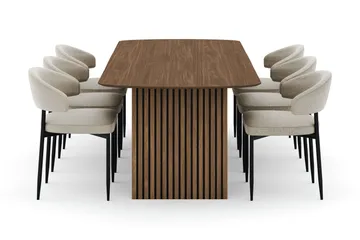 Richeto Matbord 240 cm med 6 Sawako Stolar - Ek - Möbler - Bord & matgrupp - Matgrupp