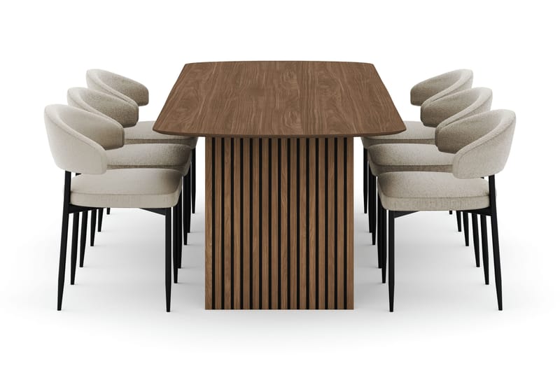 Richeto Matbord 240 cm med 6 Sawako Stolar - Ek - Möbler - Bord & matgrupp - Matgrupp