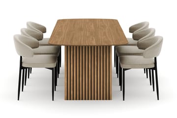Richeto Matbord 240 cm med 6 Sawako Stolar - Natur - Möbler - Bord & matgrupp - Matgrupp
