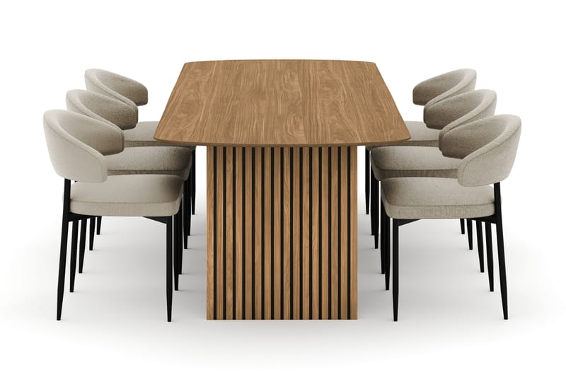 Richeto Matbord 240 cm med 6 Sawako Stolar - Natur - Möbler - Bord & matgrupp - Matgrupp