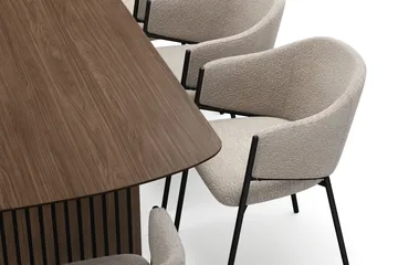 Richeto Matbord 240 cm med 8 Filip Matstolar - Rökt ek / Taupe Bouclé - Möbler - Bord & matgrupp - Matgrupp