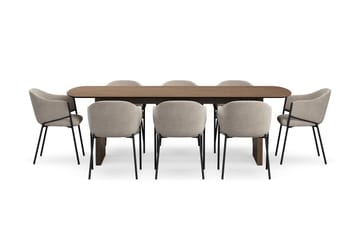 Richeto Matbord 240 cm med 8 Filip Matstolar - Rökt ek / Taupe Bouclé - Möbler - Bord & matgrupp - Matgrupp
