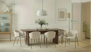 Richeto Matbord 240 cm med 8 Filip Matstolar - Rökt ek / Vit Bouclé - Möbler - Bord & matgrupp - Matgrupp