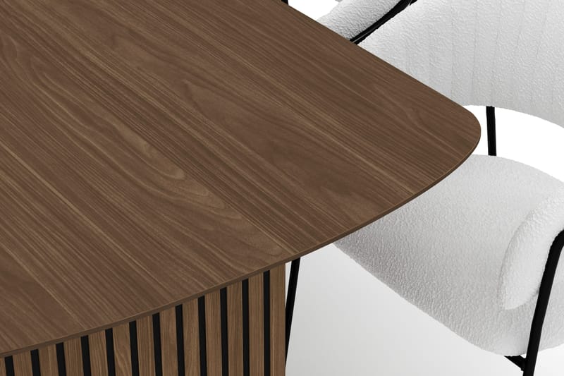 Richeto Matbord 240 cm med 8 Karol Matstolar - Rökt ek / Vit Bouclé - Möbler - Bord & matgrupp - Matgrupp