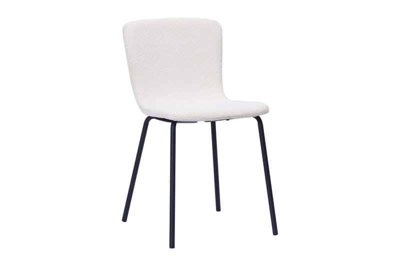 Richeto Matbord 240 cm med 8 Katy Matstolar - Naturlig finish / Vit Bouclé / Metallben Svart - Möbler - Bord & matgrupp - Matgrupp