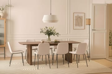 Richeto Matbord 240 cm med 8 Katy Matstolar - Rökt ek / Vit Bouclé - Möbler - Bord & matgrupp - Matgrupp