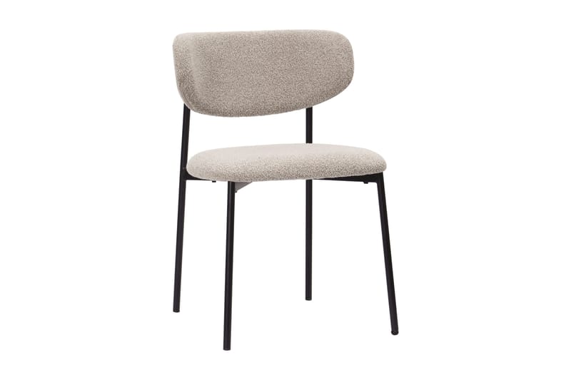 Richeto Matbord 240 cm med 8 Lucy Matstolar - Naturlig finish / Greige Bouclé / Metallben Svart - Möbler - Bord & matgrupp - Matgrupp