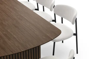 Richeto Matbord 240 cm med 8 Lucy Matstolar - Rökt ek / Vit Bouclé - Möbler - Bord & matgrupp - Matgrupp