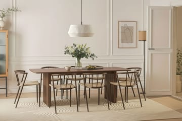 Richeto Matbord 240 cm med 8 Winston Matstolar - Rökt ek / Beige / Metallben Rökt ek - Möbler - Bord & matgrupp - Matgrupp