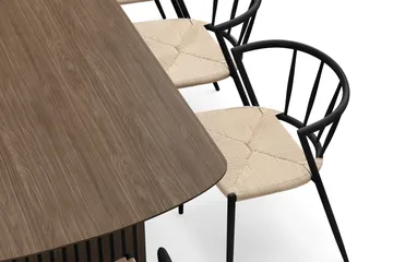 Richeto Matbord 240 cm med 8 Winston Matstolar - Rökt ek / Beige / Metallben Svart - Möbler - Bord & matgrupp - Matgrupp