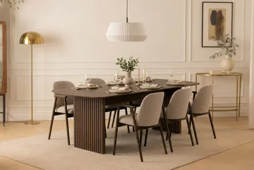 Richeto Matbord Rökt Ek 240 cm med 6 Reciclar Matstolar - Rökt ek/ Greige - Möbler - Bord & matgrupp - Matgrupp