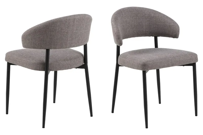 Richeto Matbord Rökt Ek 240 cm med 6 Sawako Greige Stolar - Rökt ek - Möbler - Bord & matgrupp - Matgrupp
