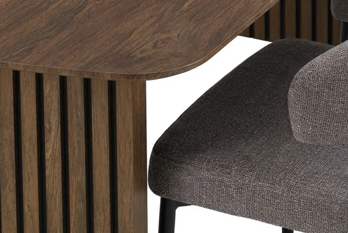 Richeto Matbord Rökt Ek 240 cm med 6 Sawako Greige Stolar - Rökt ek/Greige - Möbler - Bord & matgrupp - Matgrupp