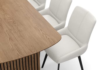 Richeto Matgrupp 180 cm med 6 Mora Snurrstolar - Naturlig finish/Ljusbeige - Möbler - Bord & matgrupp - Matgrupp